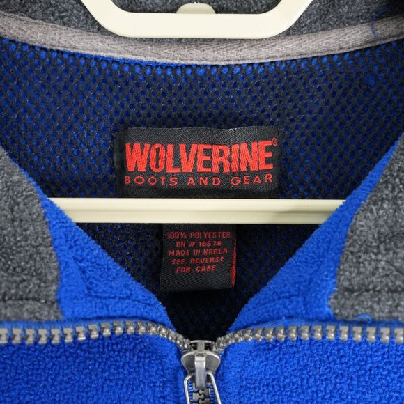 Wolverine Boots and Gear Sweater Mens XL Blue Fleece Quarter Zip Sweatshirt - Picture 4 of 8